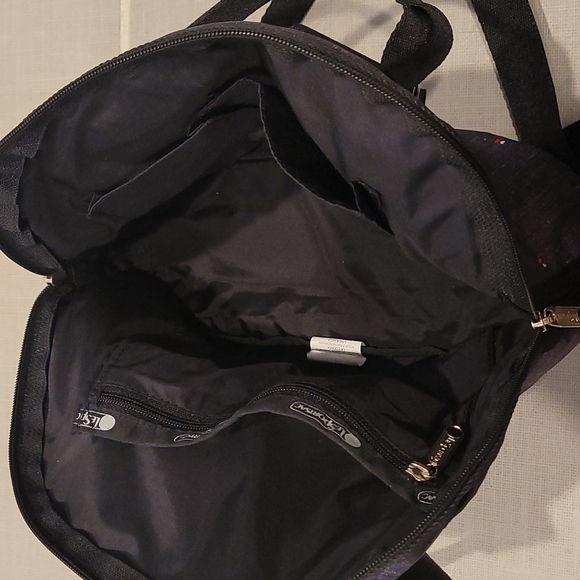 LeSportsac black and grey crossbows. EUC. - Picture 5 of 6